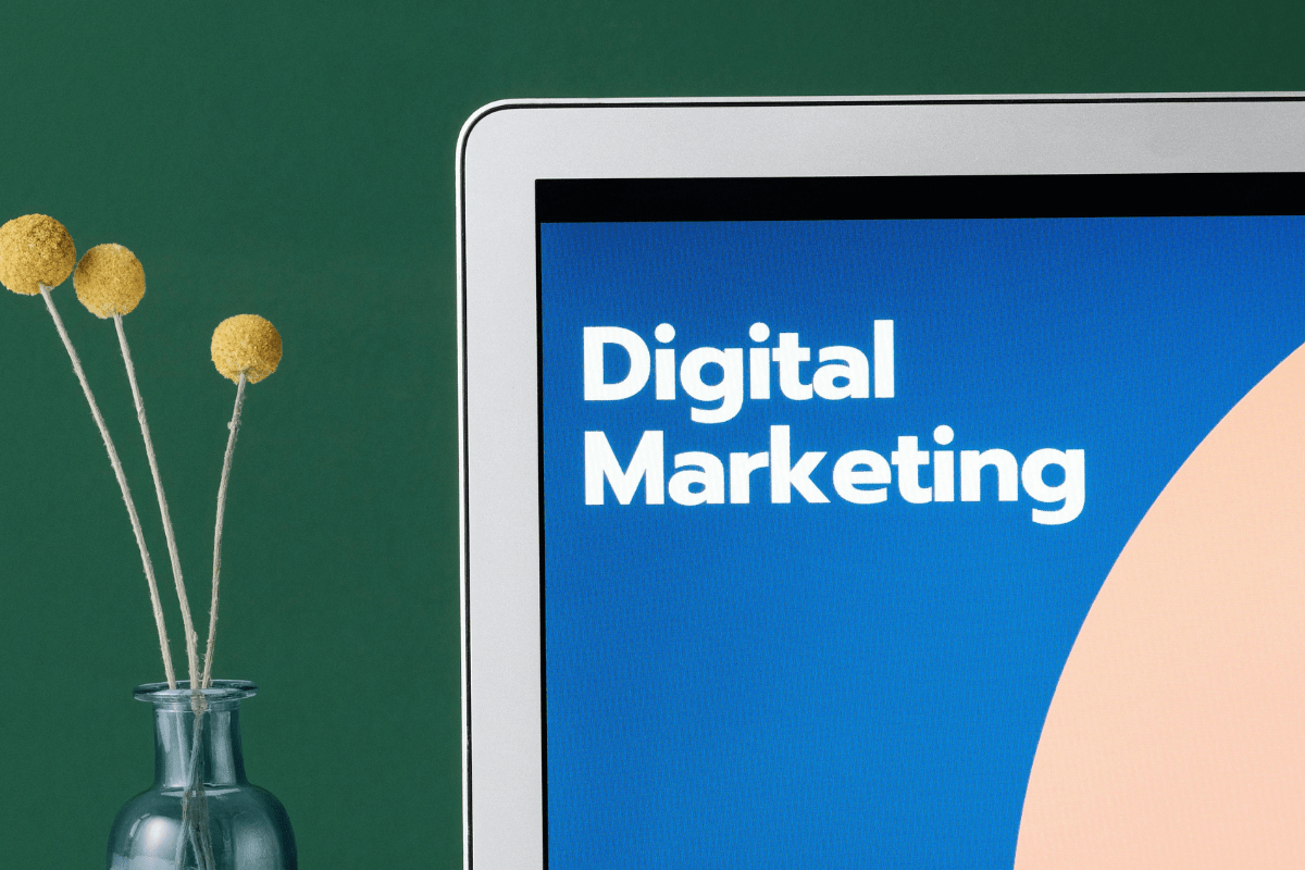Offer Digital Marketing Consulting Services - Online Side Hustles from Home A Laptop Screen Displaying Digital Marketing Written Illustrating Online Side Hustles from Home
