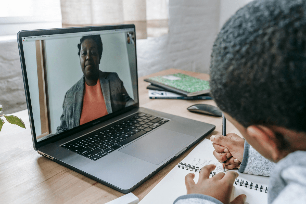 Online Tutor - Easy Jobs for Disabled Adults A Teacher Can Be Seen on Laptop Screen Teaching a Student Illustrating Easy Jobs for Disabled Adults