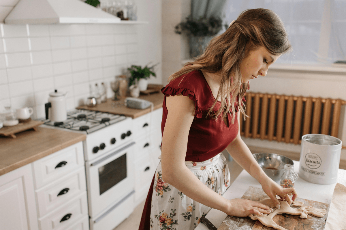 Start a Home Bakery - How to Start A Bakery A Woman is Baking From the Comfort of Her Home Illustrating How to Start A Bakery